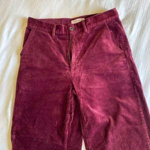 Uniqlo- Maroon corduroy straight leg pants